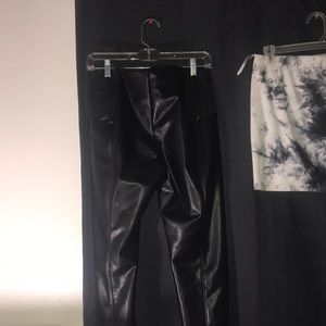 Faux leather pants